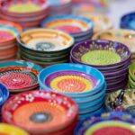 Stack of Colorful Ceramic Plates